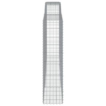 Arched Gabion Baskets - 10 pcs Galvanised Iron Garden Barriers