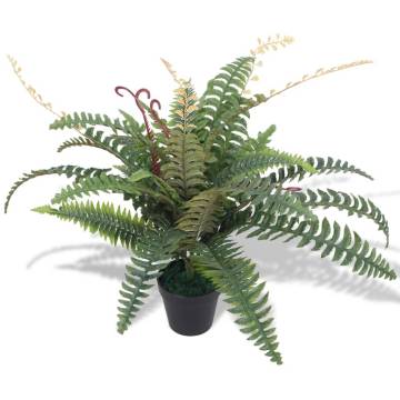 Lifelike 60 cm Artificial Fern Plant with Pot - Green