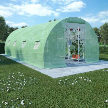 Spacious 18m² Greenhouse - Durable & Easy to Assemble