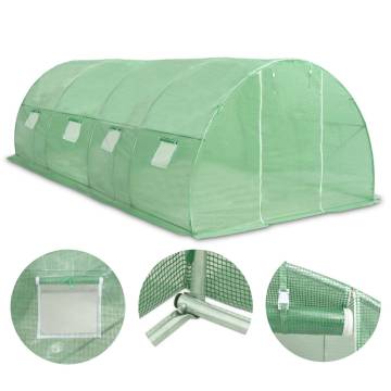 Spacious 18m² Greenhouse - Durable & Easy to Assemble