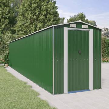 Garden Shed Green - Durable Galvanised Steel Storage Solution