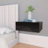 High Gloss Black Floating Nightstands - 2 pcs | Hipo Market