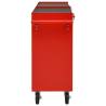 Tool Trolley with 14 Drawers - Durable Steel in Red