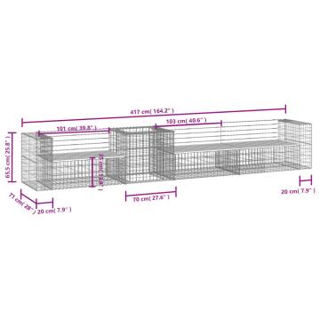 Garden Bench with Gabion Basket - Solid Wood Douglas | HipoMarket