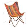 Vintage Butterfly Chairs Set - Multicolour Chindi Fabric