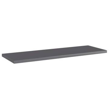 High Gloss Grey Bookshelf Boards - 8 pcs | HipoMarket UK