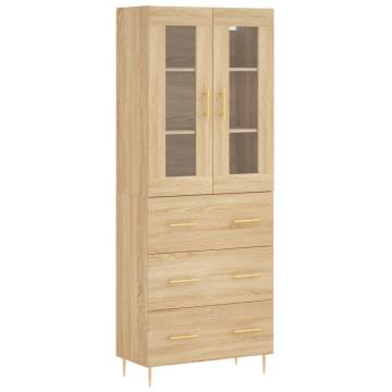 Elegant Highboard Sonoma Oak | 69.5x34x180 cm - HipoMarket