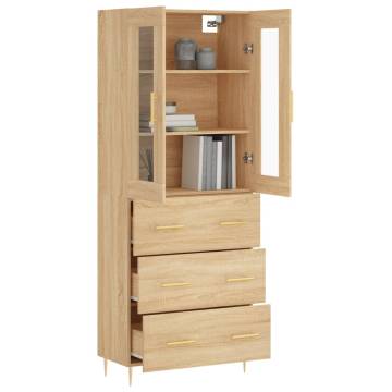 Elegant Highboard Sonoma Oak | 69.5x34x180 cm - HipoMarket