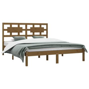 Honey Brown Solid Wood Pine Bed Frame 160x200 cm - HiPoMarket