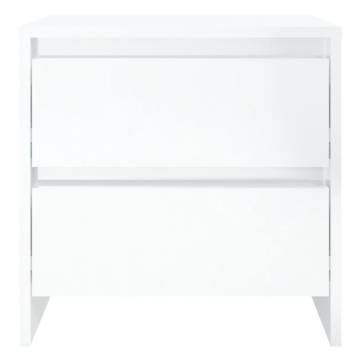 Elegant High Gloss White Bedside Cabinets - Set of 2