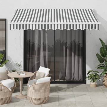 Retractable Awning Anthracite & White 3x2.5m | HipoMarket