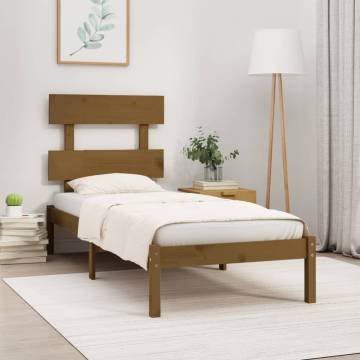 Honey Brown Solid Wood Bed Frame 75x190 cm - Small Single