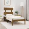 Bed Frame Honey Brown Solid Wood 75x190 cm Small Single Colour honey brown Size 75 x 190 cm 