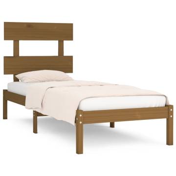 Honey Brown Solid Wood Bed Frame 75x190 cm - Small Single