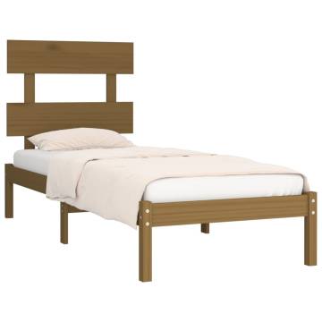 Honey Brown Solid Wood Bed Frame 75x190 cm - Small Single