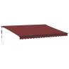 Automatic Retractable Awning with LEDs - Burgundy 450x350 cm