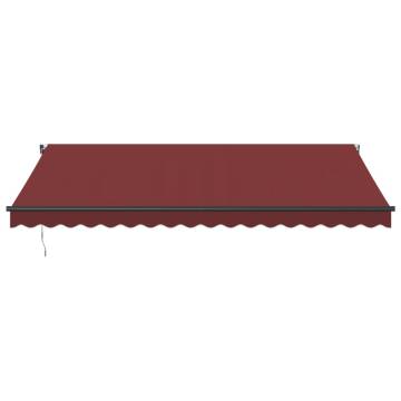 Automatic Retractable Awning with LEDs - Burgundy 450x350 cm