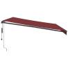 Automatic Retractable Awning with LEDs - Burgundy 450x350 cm