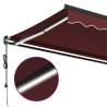 Automatic Retractable Awning with LEDs - Burgundy 450x350 cm