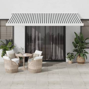 Retractable Awning Anthracite & White 4.5x3m | Hipomarket