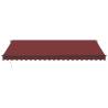 Burgundy Manual Retractable Awning with LEDs - 500x350 cm