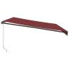 Burgundy Manual Retractable Awning with LEDs - 500x350 cm