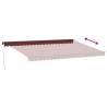 Burgundy Manual Retractable Awning with LEDs - 500x350 cm