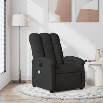 Massage Recliner Chair - Black Fabric Comfort & Relaxation