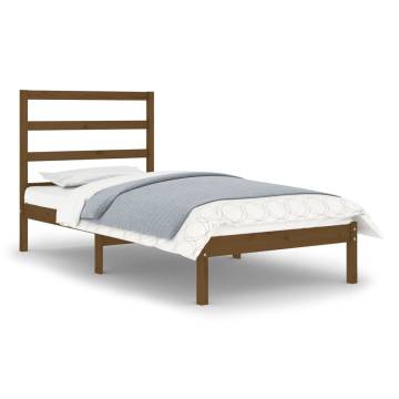 Honey Brown Solid Wood Bed Frame 75x190 cm | Hipomarket