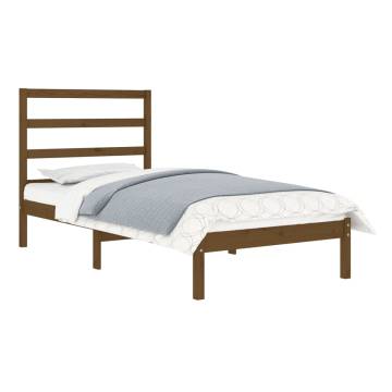 Honey Brown Solid Wood Bed Frame 75x190 cm | Hipomarket