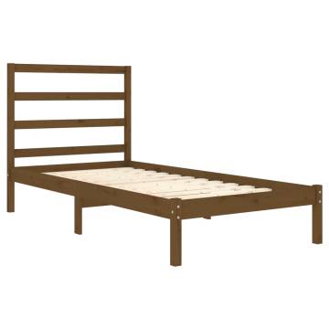 Honey Brown Solid Wood Bed Frame 75x190 cm | Hipomarket