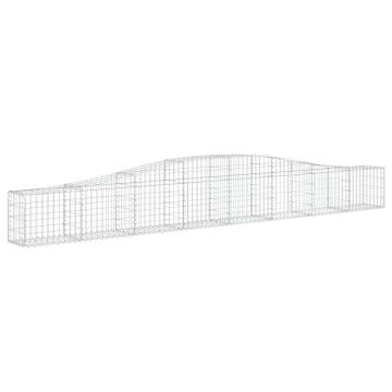 Arched Gabion Baskets 4 pcs | Galvanised Iron Garden Barrier