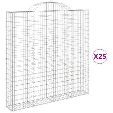 Arched Gabion Baskets - 25 pcs | Durable Garden Barriers