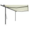 Manual Retractable Awning with Posts 5x3 m Cream Colour cream Size 5 x 3 m Quantity in Package 1 