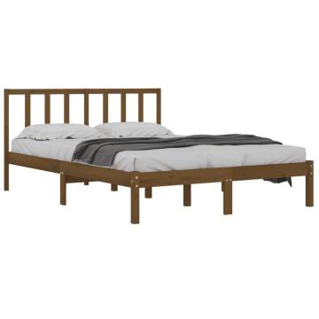 Honey Brown Solid Wood Bed Frame 160x200 cm | Hipo Market