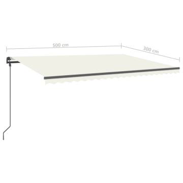 Manual Retractable Awning 5x3m Cream | Hipomarket