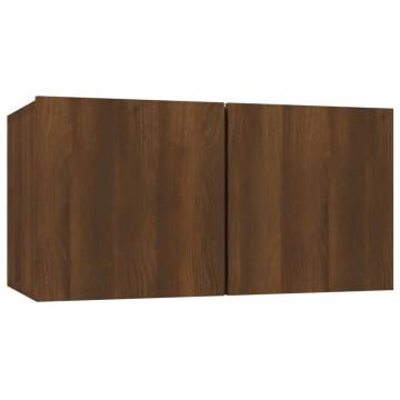 4 Piece TV Cabinet Set Brown Oak - Stylish & Practical Design