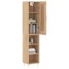 Stylish Highboard Sonoma Oak | 34.5x34x180 cm Engineered Wood