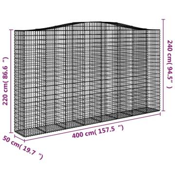 Arched Gabion Baskets - 25 pcs 400x50x220240 cm Galvanised Iron