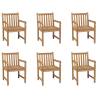 Outdoor Chairs 6 pcs Solid Teak Wood Quantity in Package 6 Number of 1 