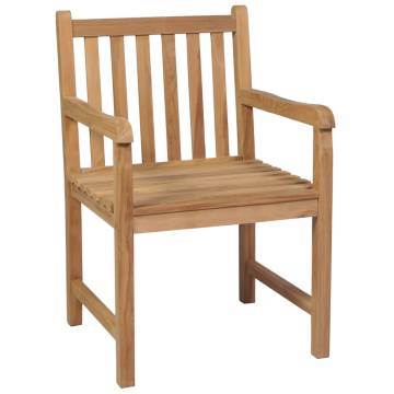 Outdoor Chairs Set - 6 pcs Solid Teak Wood for Stylish Gardens