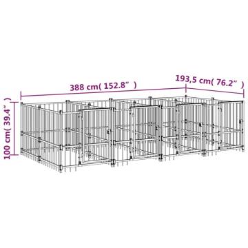 Outdoor Dog Kennel Steel 7.51 m² - Durable & Safe for Pets