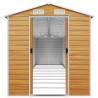 Light Brown Garden Shed 191x980 cm | Galvanised Steel Storage