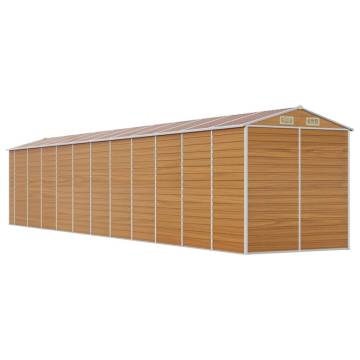 Light Brown Garden Shed 191x980 cm | Galvanised Steel Storage