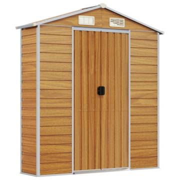 Light Brown Garden Shed 191x980 cm | Galvanised Steel Storage