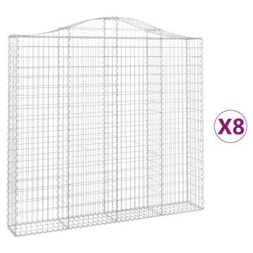 Arched Gabion Baskets Set of 8 - Durable Galvanised Iron