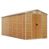 Light Brown Garden Shed - 191x470 cm Galvanised Steel - HipoMarket