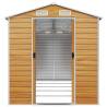 Light Brown Garden Shed - 191x470 cm Galvanised Steel - HipoMarket