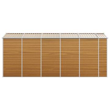 Light Brown Garden Shed - 191x470 cm Galvanised Steel - HipoMarket