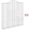 Arched Gabion Baskets 12 pcs 200x30x200220 cm Galvanised Iron